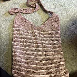 Kathy Ireland Woven Tan Shoulder Bag